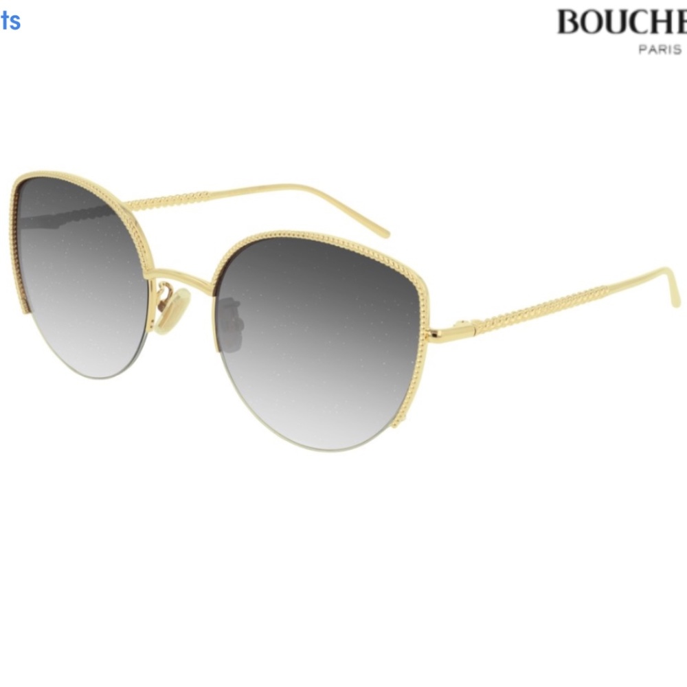 NEW Boucheron Gold Frame/Grey Sparkle Lens Sunglasses